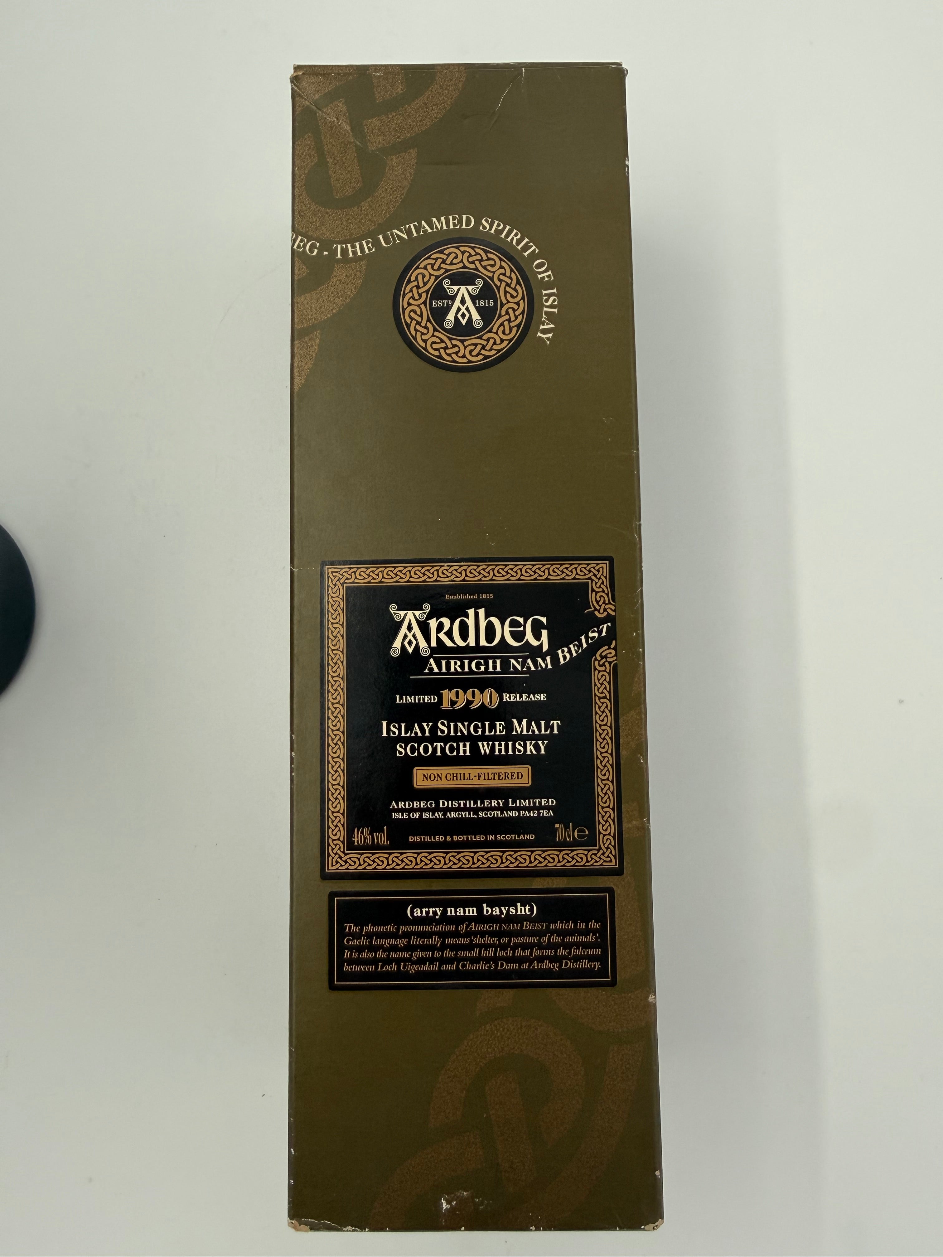 Ardbeg Airigh Nam Beist - 1990 - 1990 distilled, 2009 release - 700ml - 46% abv