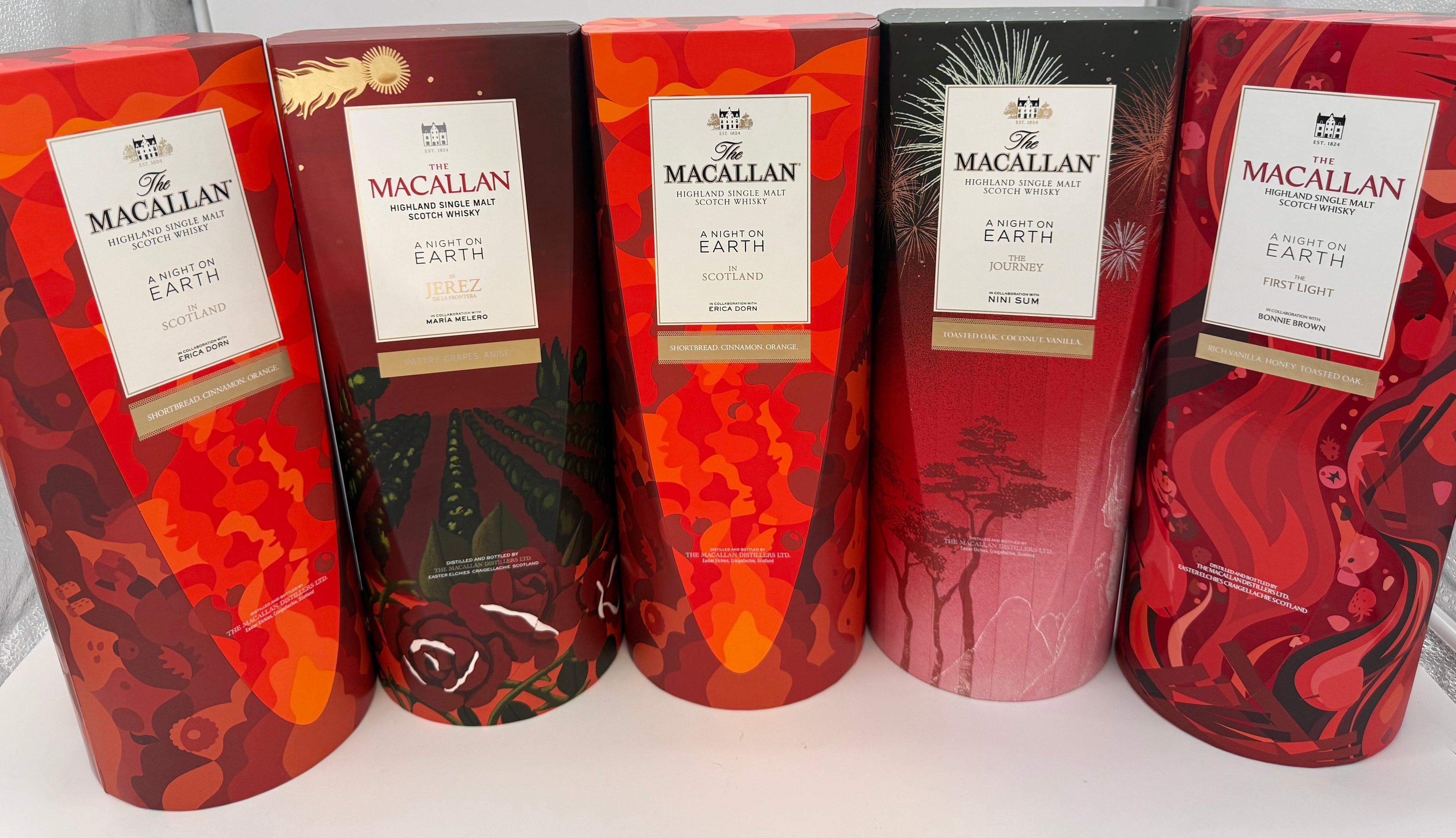 The Macallan 5 Bottle 'A Night On Earth Set' - Complete Set
